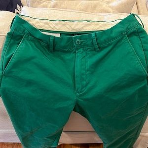 Mens J Crew Broken in Chino 32x34 Urban Slim Fit Green